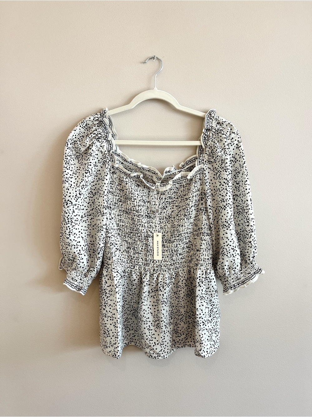NWT Max Studio Smocked Blouse